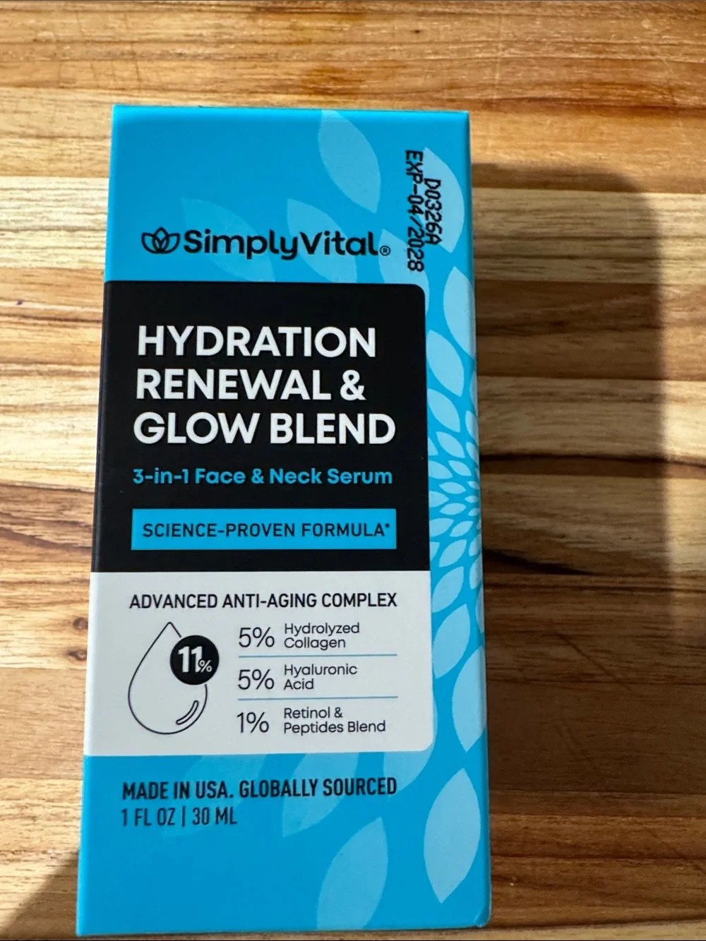 Collagen, Retinol & Hyaluronic Acid Deep Hydration Serum — White & Blue